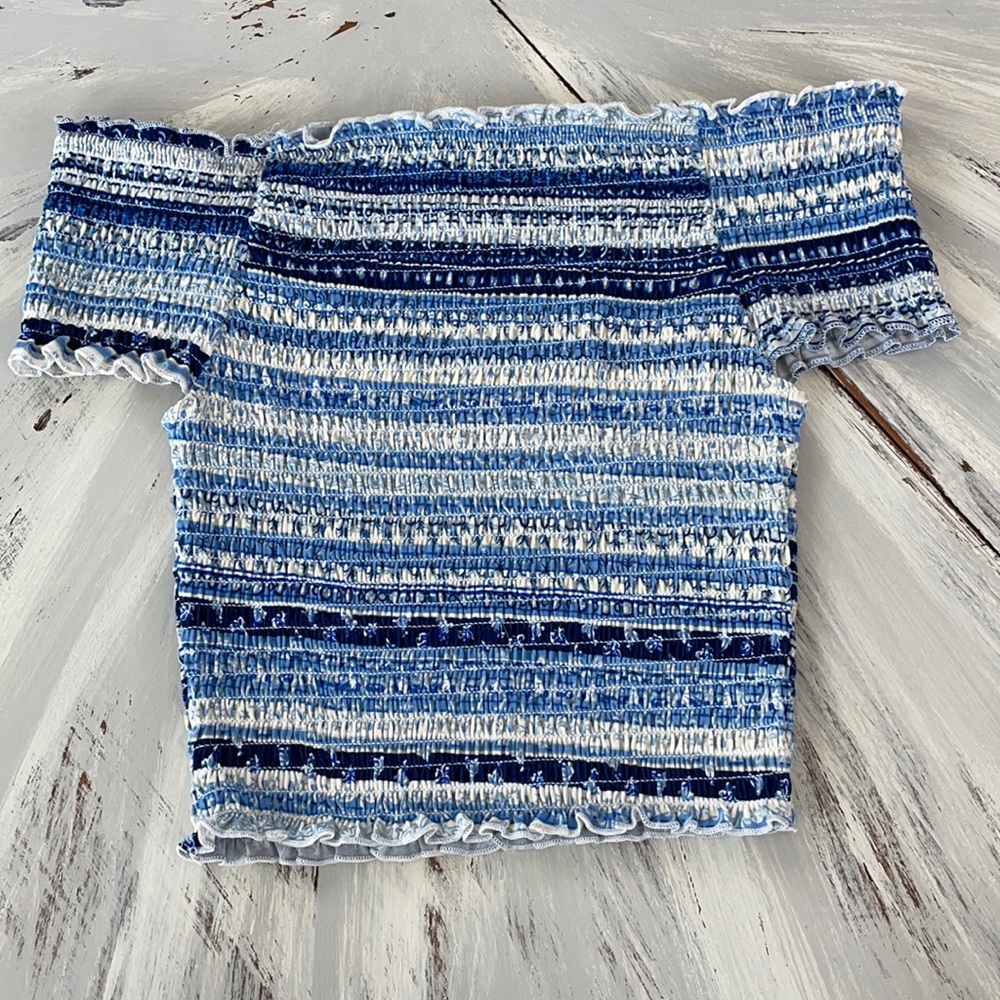 Blue stripped crop top